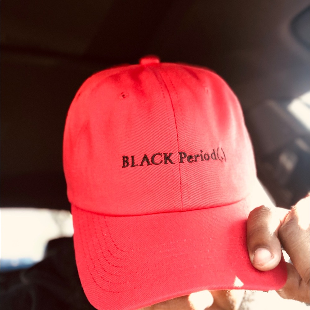Black period dad hats (unisex)